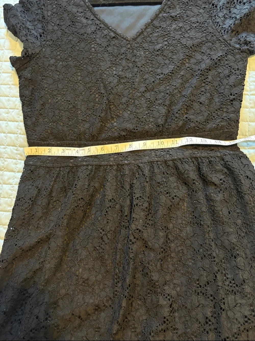 Isaac Mizrahi Black Lace V-Neck Midi Dress